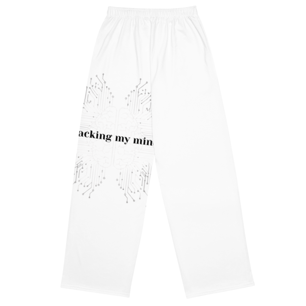 Aesthetic "Hacking My Mind" Unisex Wide-Leg Pants
