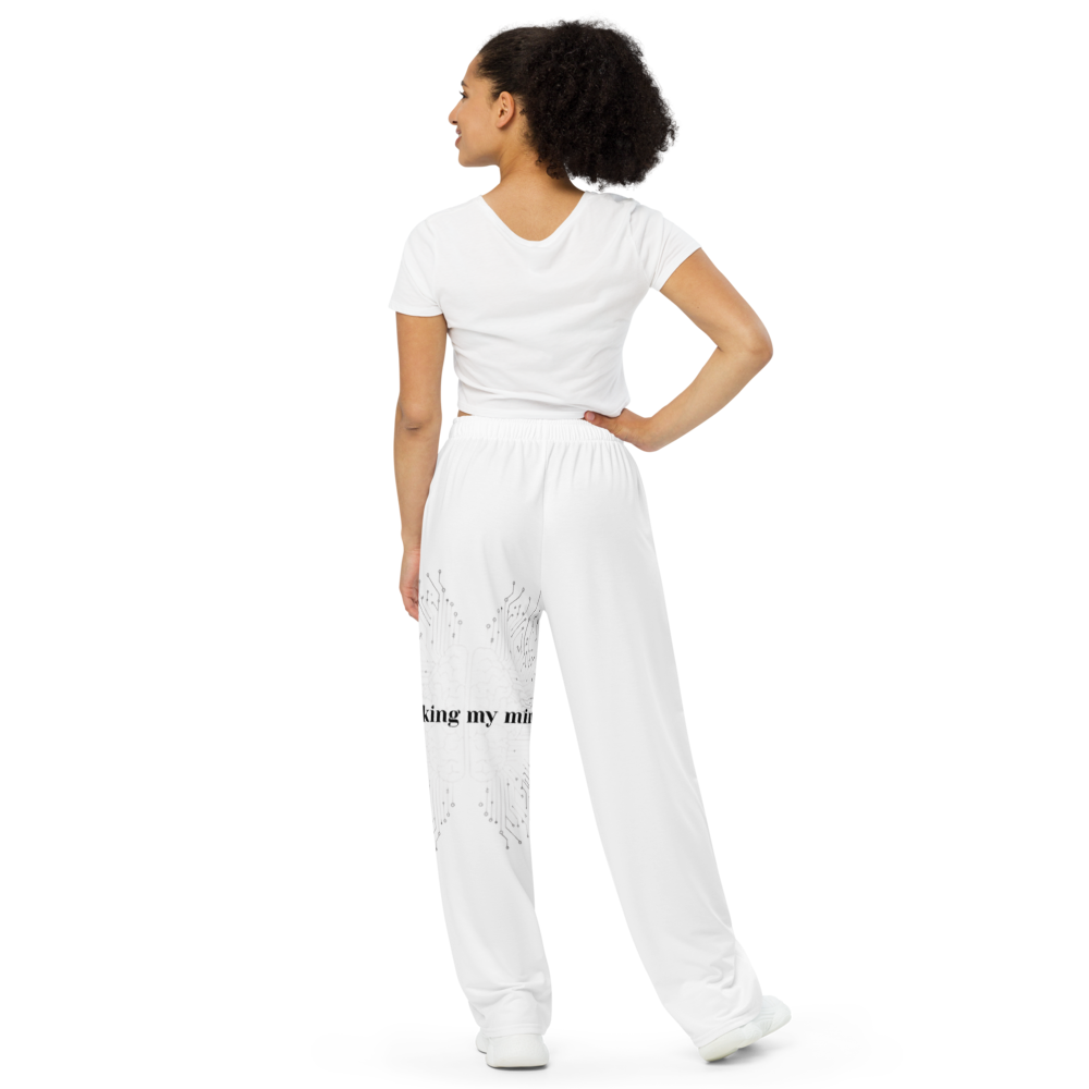 Aesthetic "Hacking My Mind" Unisex Wide-Leg Pants