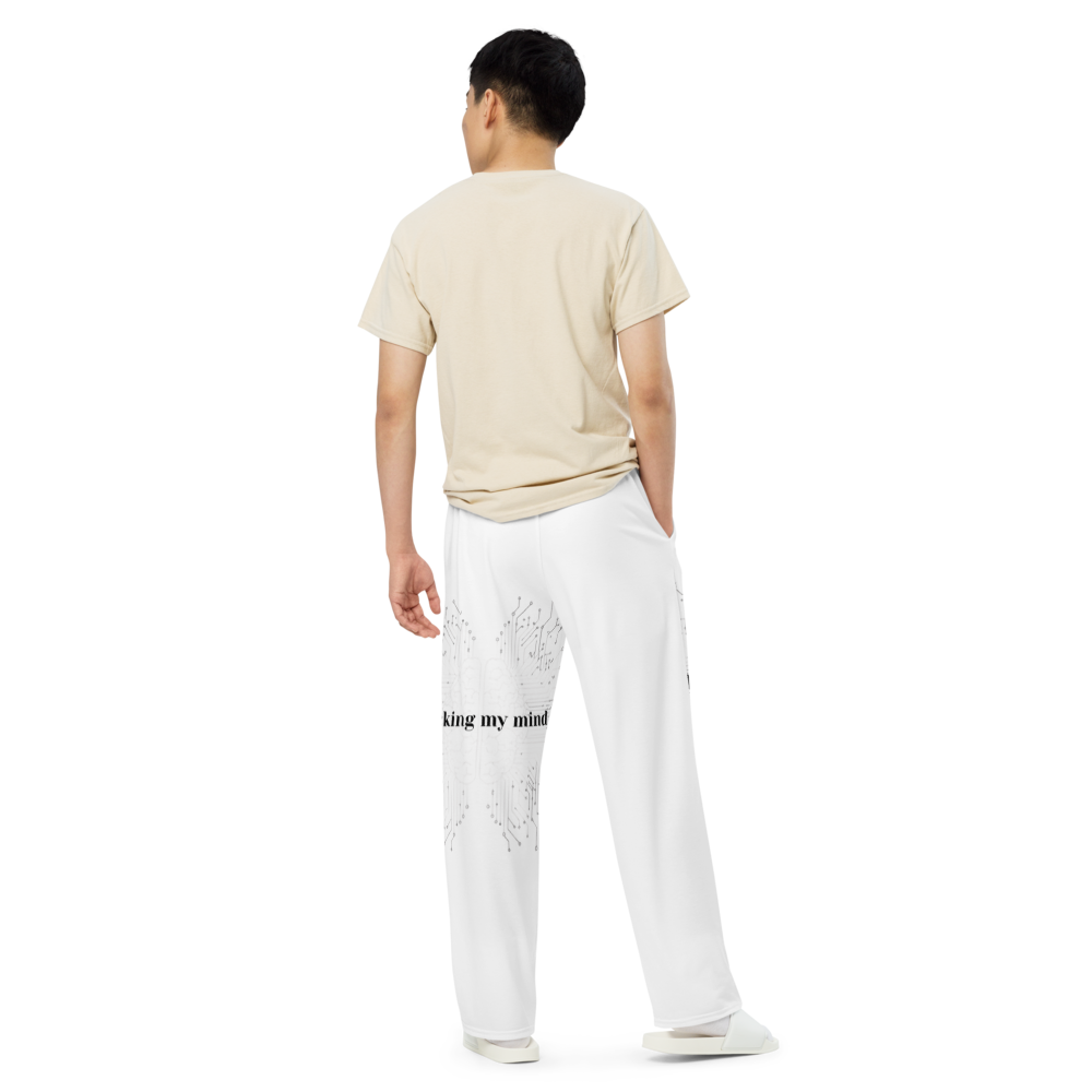 Aesthetic "Hacking My Mind" Unisex Wide-Leg Pants