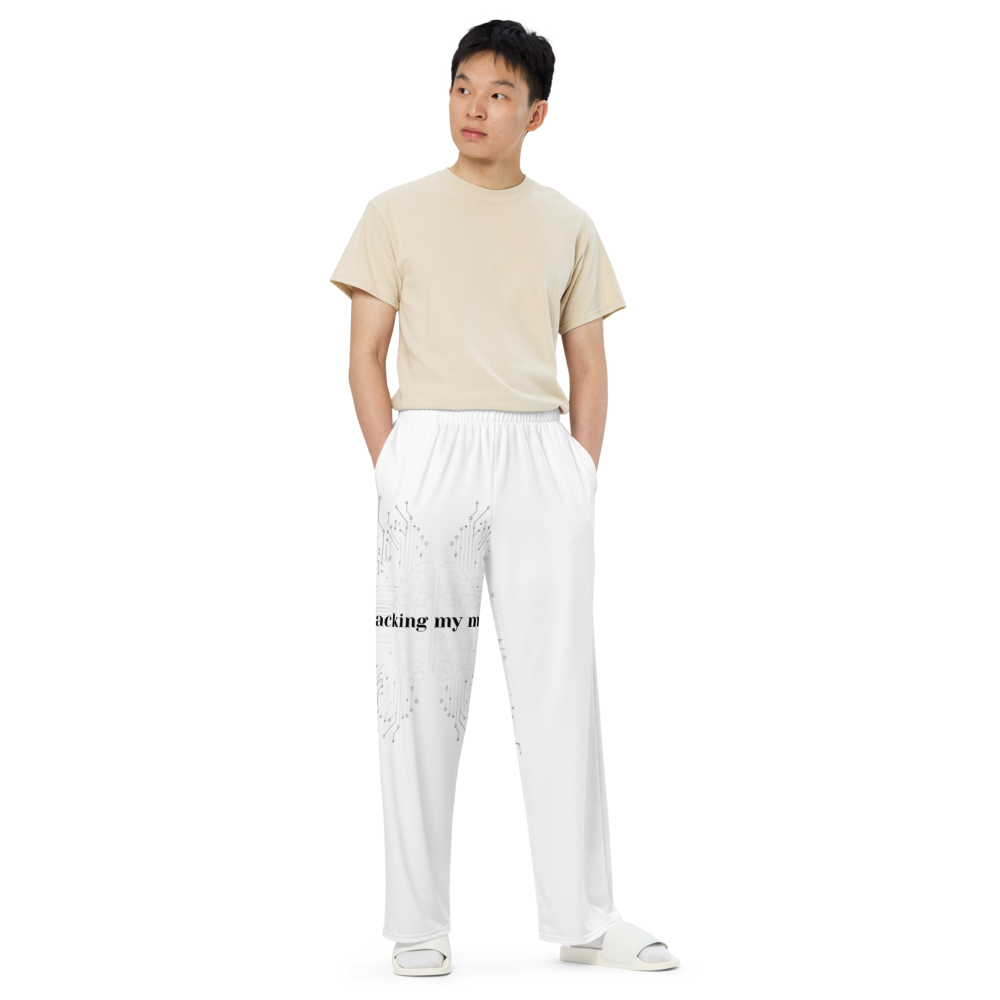 Aesthetic "Hacking My Mind" Unisex Wide-Leg Pants