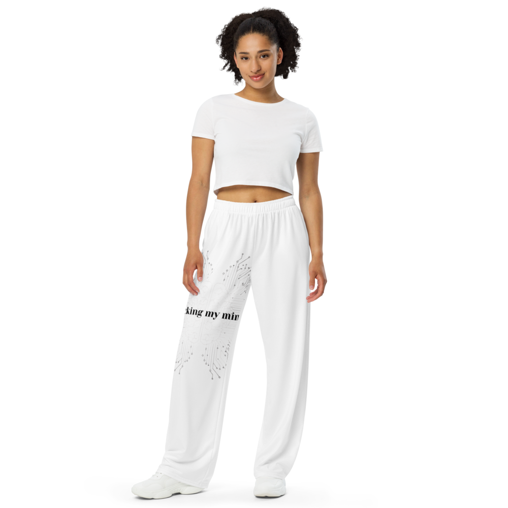 Aesthetic "Hacking My Mind" Unisex Wide-Leg Pants