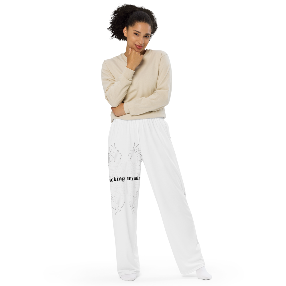 Aesthetic "Hacking My Mind" Unisex Wide-Leg Pants