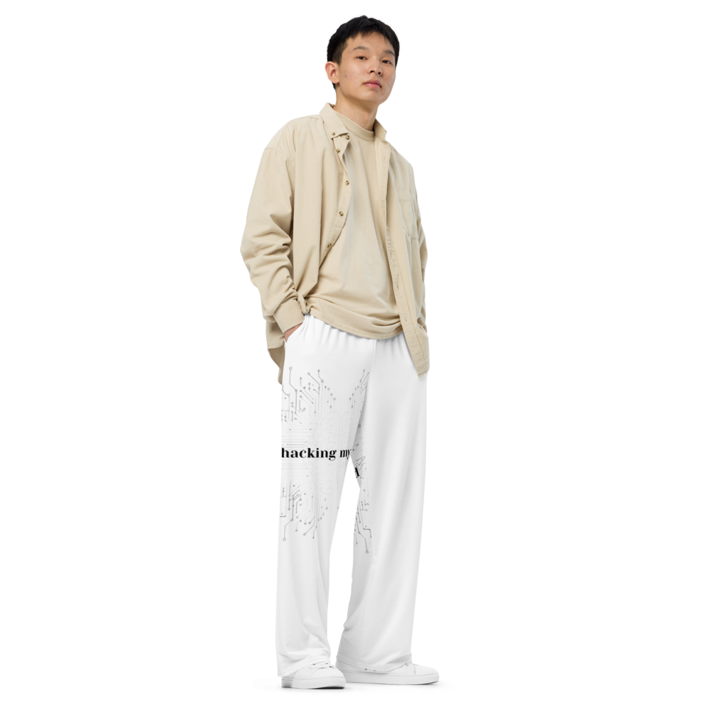Aesthetic "Hacking My Mind" Unisex Wide-Leg Pants